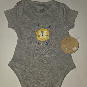 Gray Little King Baby Onesie 6-9